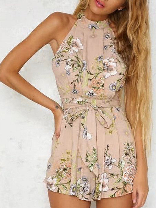Keilah Floral Halter Playsuit - 2 Love One