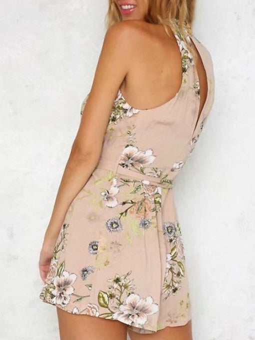 Keilah Floral Halter Playsuit - 2 Love One