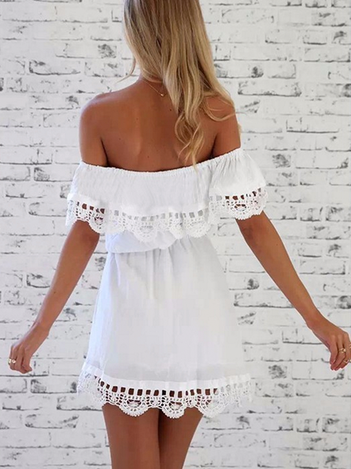 Kelsey Off Shoulder Sweet Lace Dress - 2 Love One