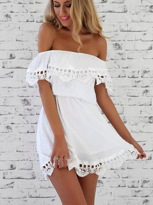 Kelsey Off Shoulder Sweet Lace Dress - 2 Love One