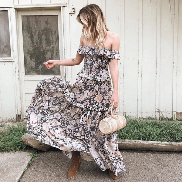 Kimberley Off Shoulder Maxi Dress - 2 Love One