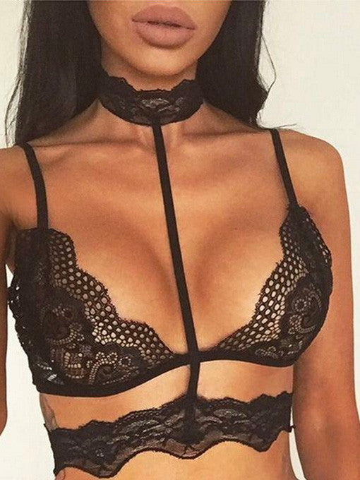 Lana Lace Choker Neck Bralette - 2 Love One