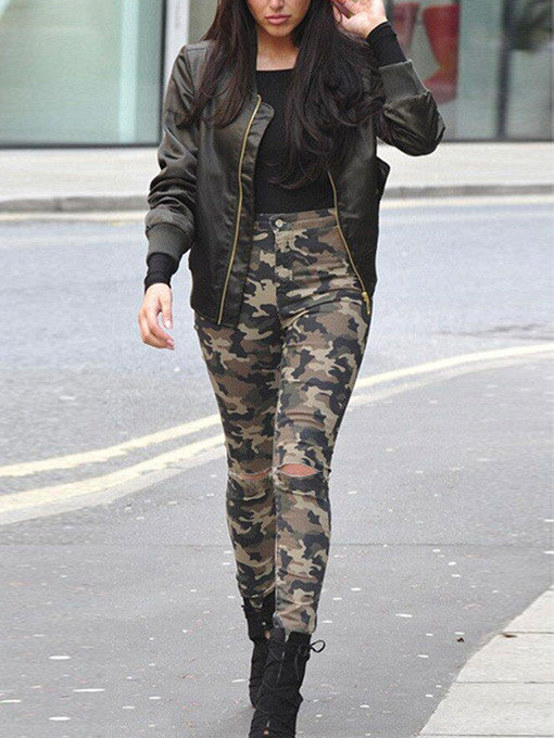 Lenzy High Waisted Camo Jeans - 2 Love One