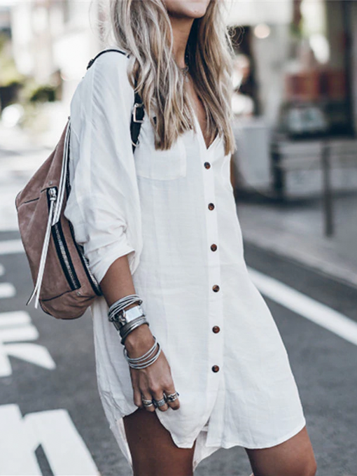 Lily White Sunscreen Cover-up Shirt Dress - 2 Love One