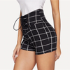 Luna Black Lace-Up Plaid Shorts - 2 Love One