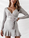 Mia Tied Waist Knit Ruffle Dress | 2 Love One
