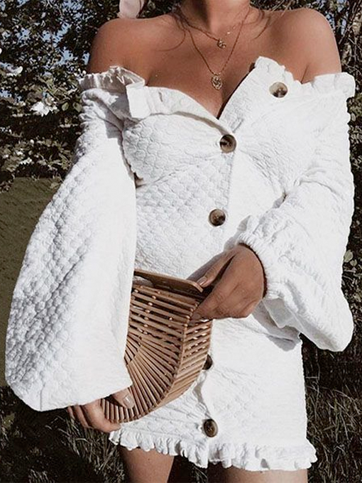 Molly White Ruffles Dress - 2 Love One