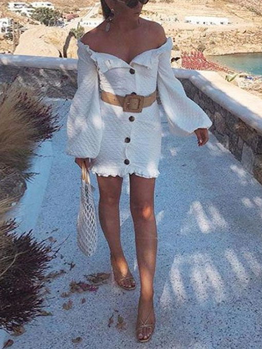 Molly White Ruffles Dress - 2 Love One