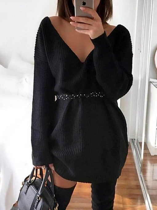 Morgan V Neck Knit Sweater Top - 2 Love One