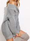 Nala V Neck Drop Shoulder Chunky Knit Sweater - 2 Love One