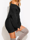 Nala V Neck Drop Shoulder Chunky Knit Sweater - 2 Love One