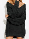 Nala V Neck Drop Shoulder Chunky Knit Sweater - 2 Love One