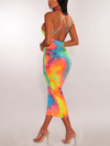 Neon Tie Dye Criss-Cross Back Dress