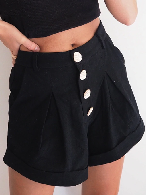 Nikki High-Waisted Button Shorts | 2 Love One