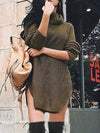 Sandi High Neck Sweater Dress in Olive - 2 Love One