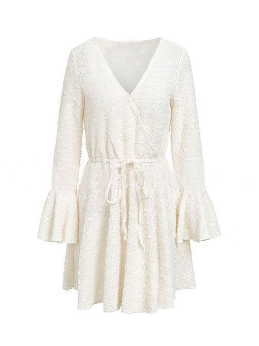 Sash Flare Sleeve Dress - 2 Love One