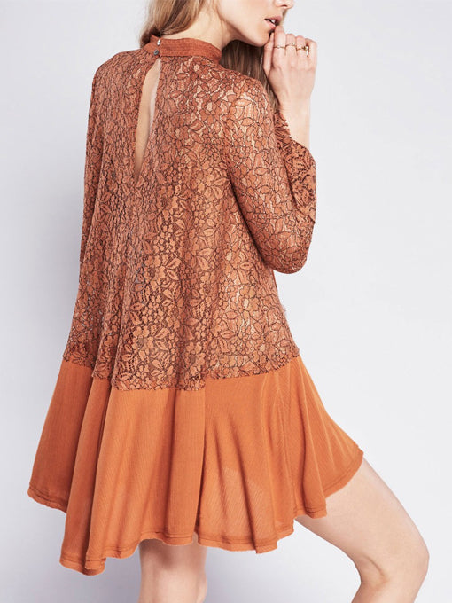 Secret Origins Pieced Lace Tunic in Orange - 2 Love One