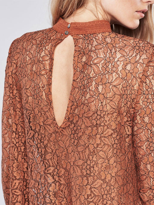 Secret Origins Pieced Lace Tunic in Orange - 2 Love One