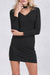 Sexy Long-Sleeve Knit Halter Dress Black - 2 Love One