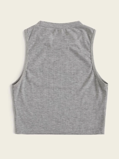 Solid Ribbed Knit Tank Top - 2 Love One