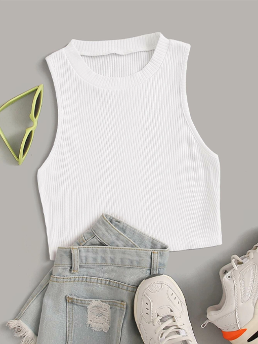 Solid Ribbed Knit Tank Top - 2 Love One