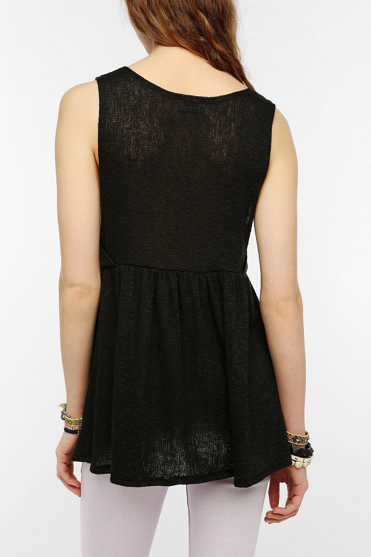 Sweater Knit Babydoll Tank Top - 2 Love One