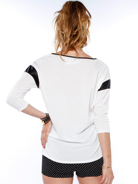 Tiger Leather Graphic Top - White - 2 Love One