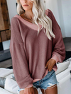 V-Cut Off The Shoulder Sweater - 2 Love One