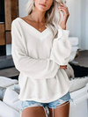 V-Cut Off The Shoulder Sweater - 2 Love One
