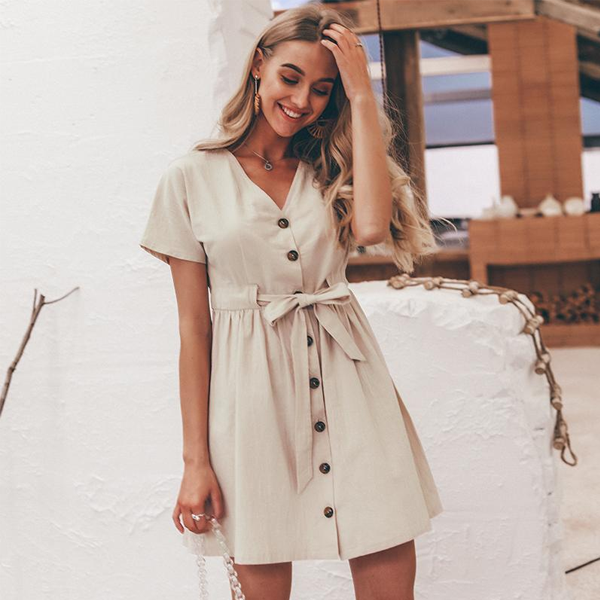 Vintage Button-Up Shirt Dress - 2 Love One