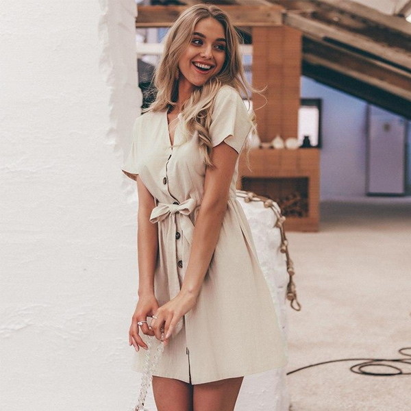 Vintage Button-Up Shirt Dress - 2 Love One