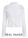 White Dreamin&#39; Hollow Out Knit Top - 2 Love One