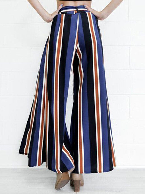 Willa Stripe Slit Flare Pants - 2 Love One