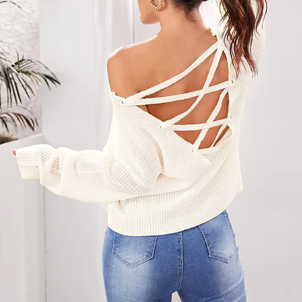 Willow Lace Up Backless Sweater - 2 Love One