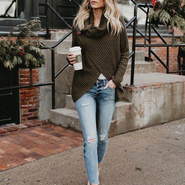 &quot;Calantha&quot; Asy Hem Knit Sweater - 2 Love One