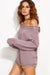 Off The Shoulder Cable Knit Sweater Mauve - 2 Love One